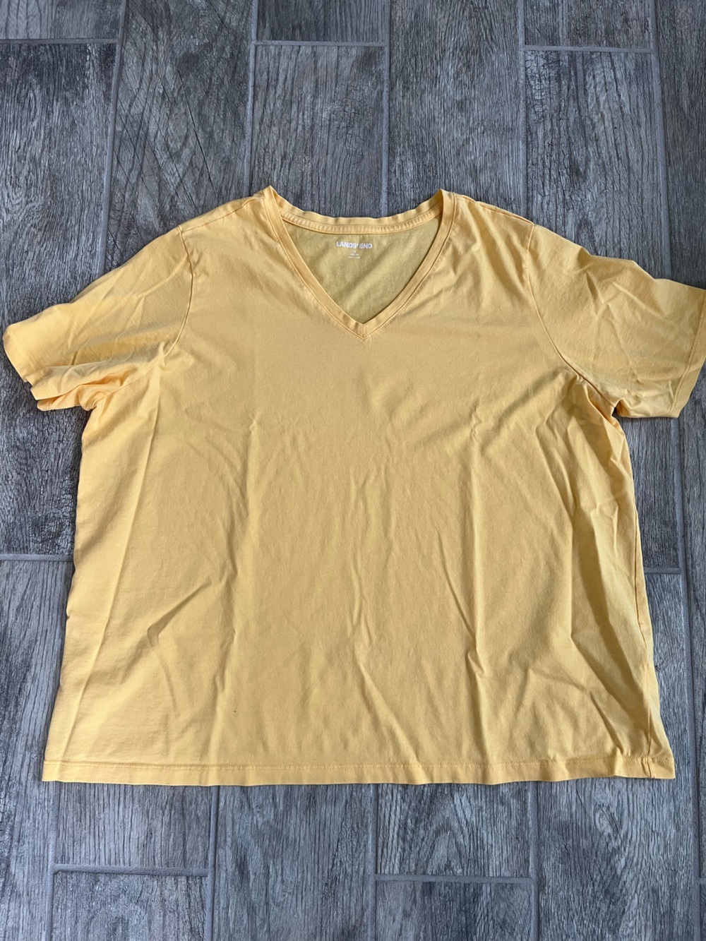 Lands’ End Women’s V-Neck T-Shirt - Yellow